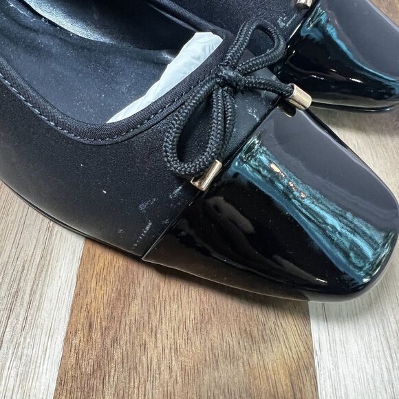 Steve Madden Celsius Solid Flat Women's 10 Black Slip On Closure Bow Detail - Picture 3 of 11